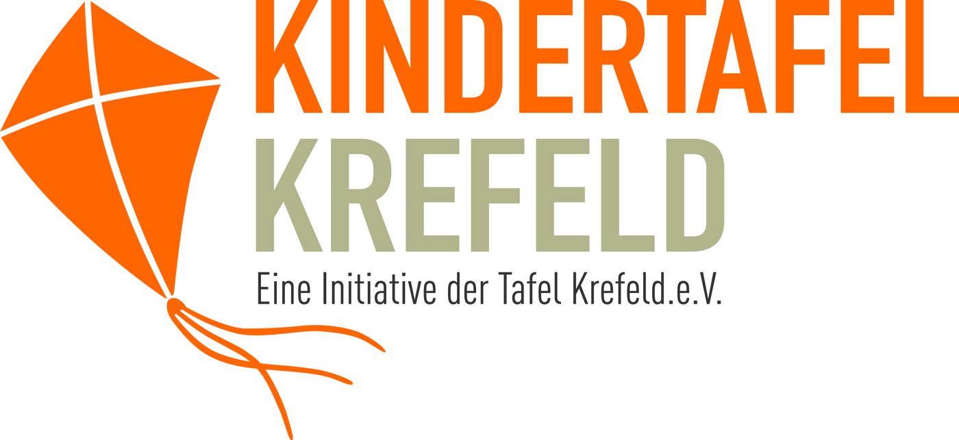 Kindertafel Krefeld – Logo mit orangefarbenem Drachen